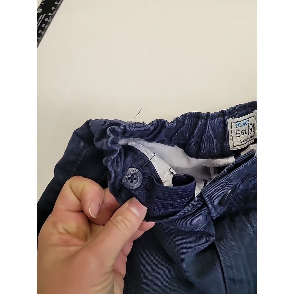 Children's Place Boys Size 7 Navy Blue Uniform Shorts‎ Adjustable Waist School